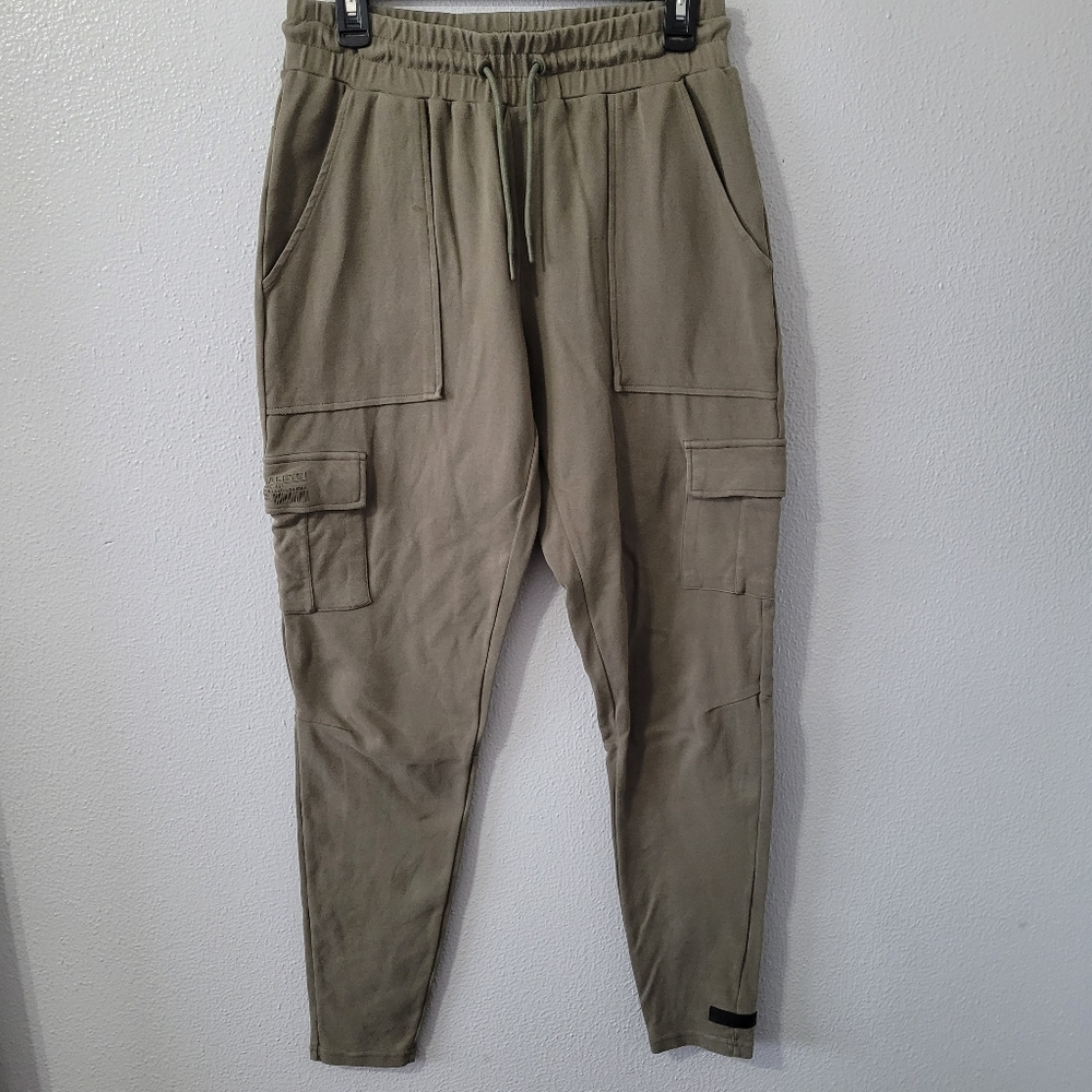 Alphalete Identity Green Cargo Pants with Elastic Waistband and Cuffs Xl